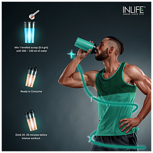 INLIFE Pre-Workout Supplement Powder - 200mg Caffeine, Orange, Pre Workout Formula, Men & Women, 200 g  