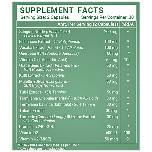 INLIFE Lung Detox Supplement Capsules - With Stinging Nettle, Echinacea, Supports Healthy Lungs, 60 pcs