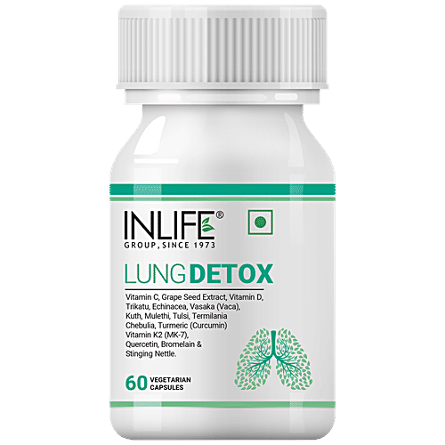INLIFE Lung Detox Supplement Capsules - With Stinging Nettle, Echinacea, Supports Healthy Lungs, 60 pcs