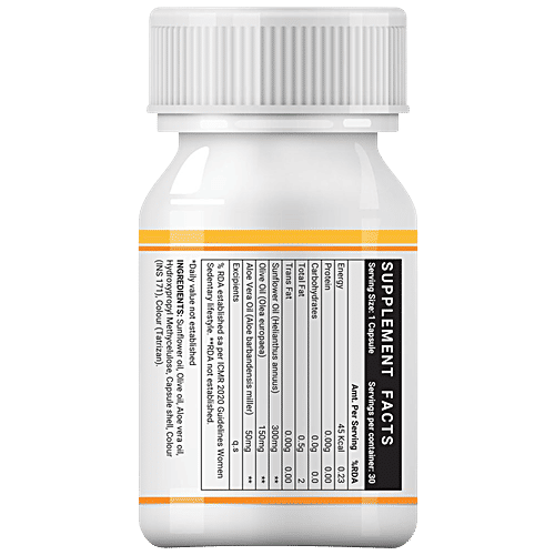 INLIFE Plant Based Natural Vitamin E Oil Capsules - For Skin Health & Immunity Booster, 30 pcs  