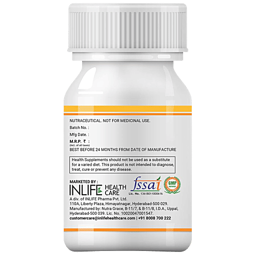 INLIFE Plant Based Natural Vitamin E Oil Capsules - For Skin Health & Immunity Booster, 30 pcs  