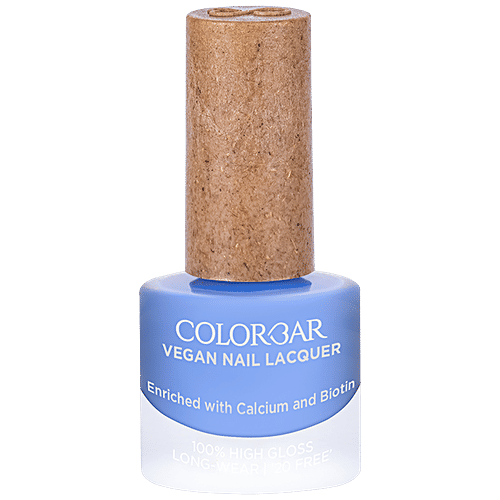 ColorBar Vegan Nail Lacquer - With Calcium & Biotin, High Gloss, 100% Coverage, 8 ml Blu Hue - 128