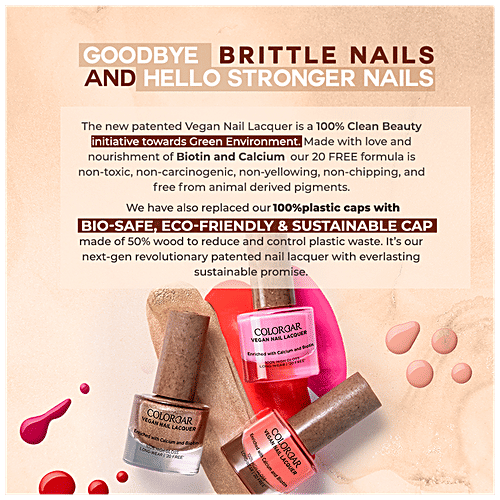 ColorBar Vegan Nail Lacquer - With Calcium & Biotin, High Gloss, 100% Coverage, 8 ml Ash - 149