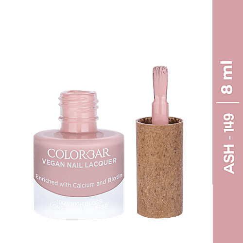 ColorBar Vegan Nail Lacquer - With Calcium & Biotin, High Gloss, 100% Coverage, 8 ml Ash - 149