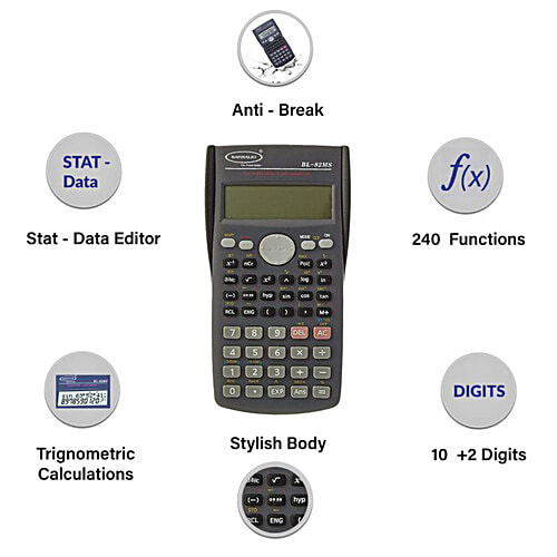 Bambalio BL-82MS Scientific Calculator - 240 Functions, 1 pc  Dual Line LCD Display
