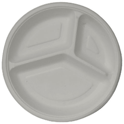 Buy VC Disposable Round Plate, Spoon & Tissue Paper Three Partition