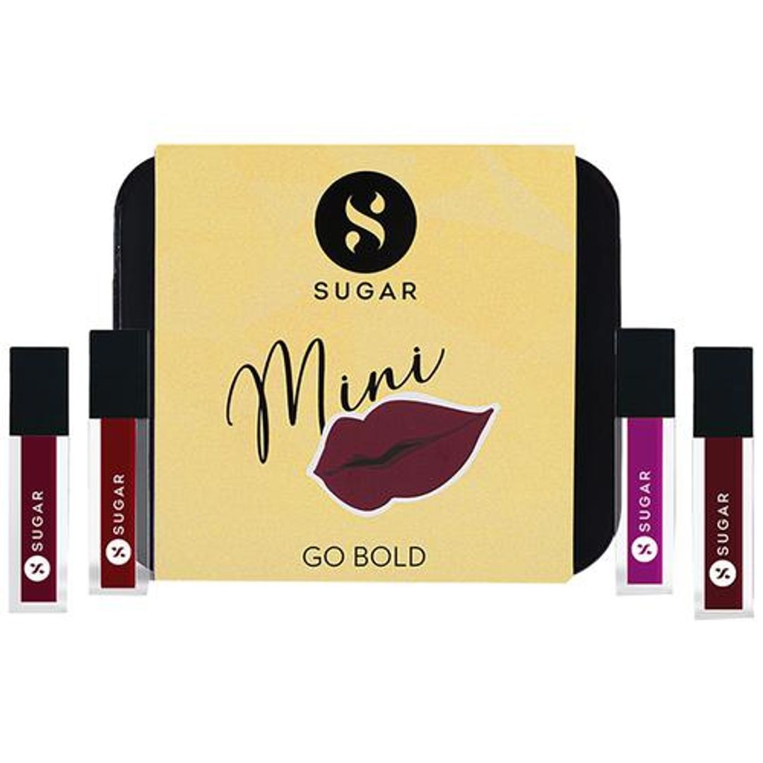 SUGAR Cosmetics Go Bold Mini Lipstick Set, 4.4 ml (Pack of 4)