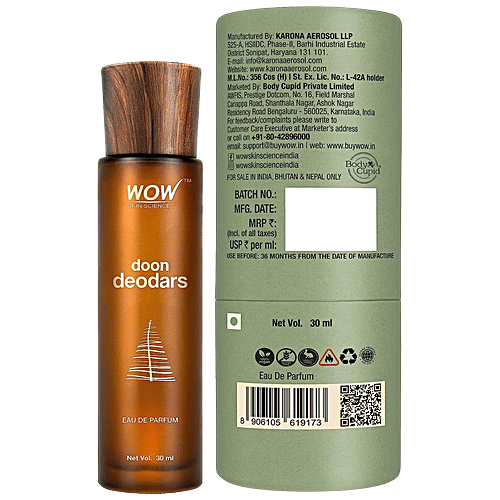 Wow Skin Science Eau De Parfum Doon Deodars - Crisp & Woody, All Day Fragrance, Longlasting, Unisex Perfume, 30 ml