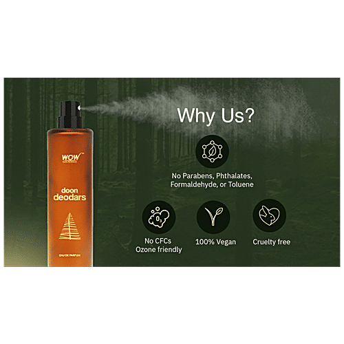 Wow Skin Science Eau De Parfum Doon Deodars - Crisp & Woody, All Day Fragrance, Longlasting, Unisex Perfume, 30 ml