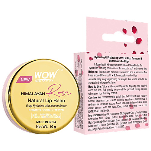 Buy Wow Skin Science Himalayan Rose Natural Lip Balm For Moisturize