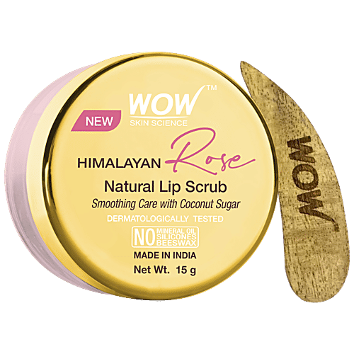 Wow Skin Science Himalayan Rose Lip Scrub - Exfoliates, Smoothens, For Dry, & Tanned Lips, 15 g  