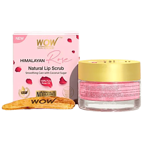 Wow Skin Science Himalayan Rose Lip Scrub - Exfoliates, Smoothens, For Dry, & Tanned Lips, 15 g  