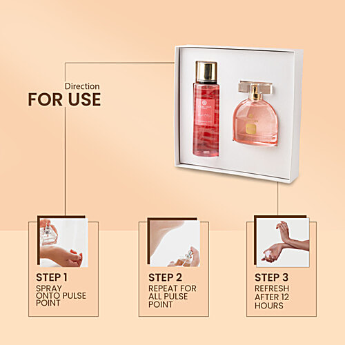 Carlton London Women Gift Set - Blush Eau De Parfum 100ml + Blush & Tease Body Mist 250ml, 2 pcs  