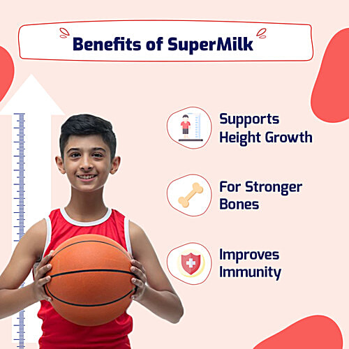Gritzo SuperMilk Height+ For 13+ Year Boys,13 g Protein With Zero Refined Sugar - Double Chocolate, 400 g  