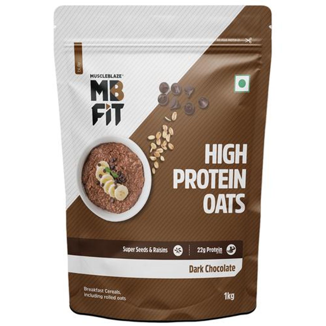 MuscleBlaze 17 g High Protein Oats - With Probiotics, Dark Chocolate Flavour, 1 kg 