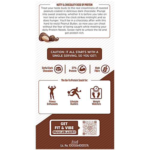 MuscleBlaze MB FIT Protein Peanut Butter Creamy Dark Chocolate Spread, Fit Pack, 750 g  High In Fibre