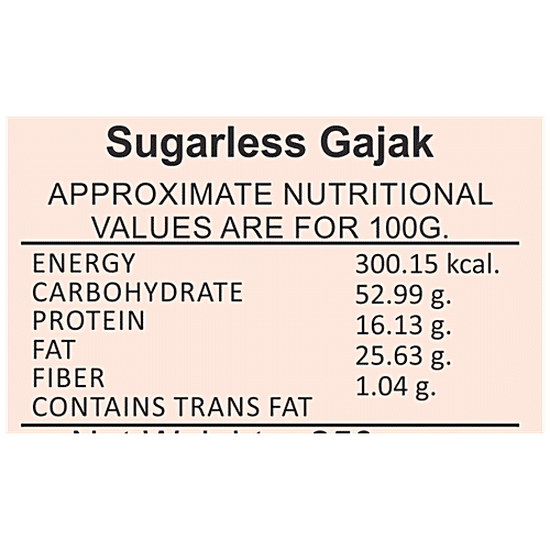 TASTE OF MALWA  Sugarless Gajak - Authentic Taste, Delicious Dessert, 250 g Box 