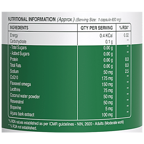 Pure Nutrition  Co-Enzyme Q10 Capsules - Supports Heart Health, Boosts Cellular Energy, 60 pcs  