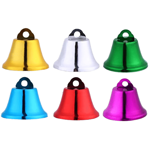 Creative Space Christmas Decoration Hanging Multicolour Bells - Plastic, 12 pcs  Sparkling Bells
 Multicolour Delight