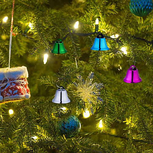 Creative Space Christmas Decoration Hanging Multicolour Bells - Plastic, 12 pcs  Sparkling Bells
 Multicolour Delight