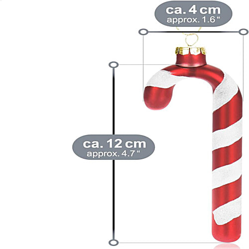 Creative Space Christmas Candy Cane - Hanging Tree Decorations, Reflective, 6 pcs Reflective Hanging Decorations