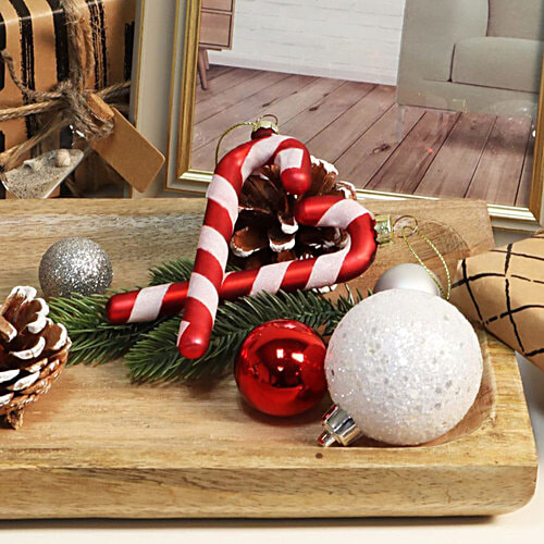 Creative Space Christmas Candy Cane - Hanging Tree Decorations, Reflective, 6 pcs Reflective Hanging Decorations