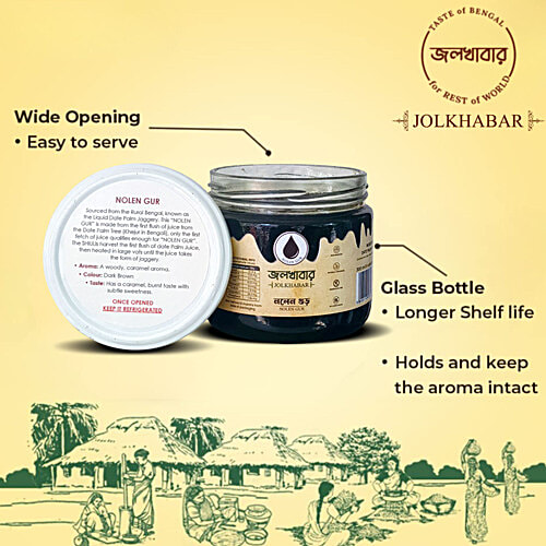 Jolkhabar Nolen Gur, 300 ml  No Added Added Sugar, Preservative Free, High Nutrition, Naturally Processed