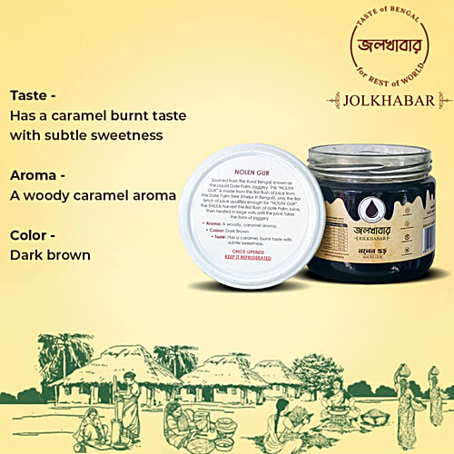 Jolkhabar Nolen Gur, 300 ml  No Added Added Sugar, Preservative Free, High Nutrition, Naturally Processed