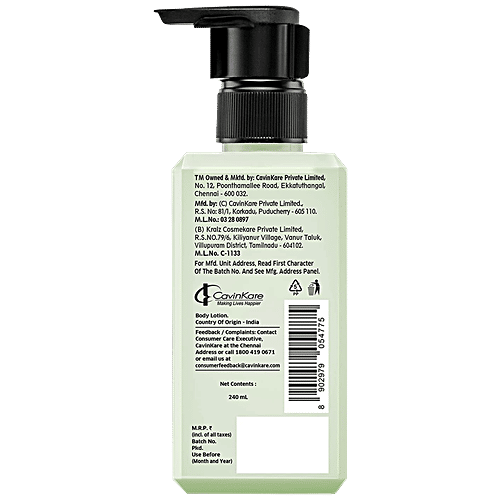 Buds & Berries Fruit Nourish Body Lotion - Kiwi, Non-Greasy, Light Hydration, No Parabens, 240 ml  