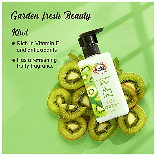 Buds & Berries Fruit Nourish Body Lotion - Kiwi, Non-Greasy, Light Hydration, No Parabens, 240 ml  