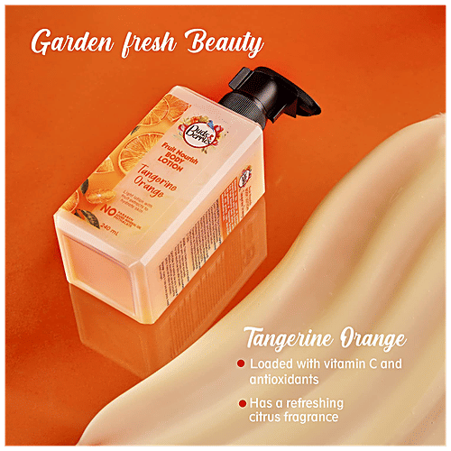 Buds & Berries Fruit Nourish Body Lotion - Tangerine Orange, Non-Greasy, Light Hydration, No Parabens, 240 ml  