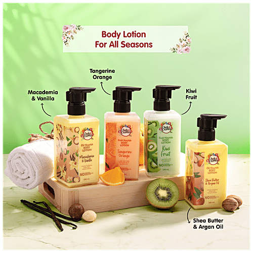 Buds & Berries Fruit Nourish Body Lotion - Tangerine Orange, Non-Greasy, Light Hydration, No Parabens, 240 ml  