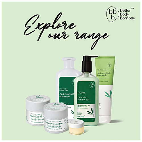 Better Body Bombay  Anti-Dandruff Shampoo - Tea Tree & Kaffir Lime, For Dull, Thinning Hair, Healthy Scalp, 300 ml  