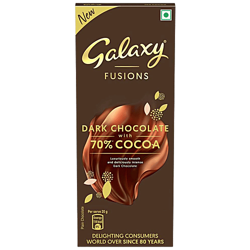 Buy Galaxy Fusions Dark Chocolate Bar Silky & Smooth, With 70 Cocoa