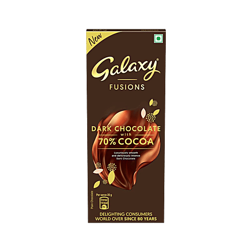 Galaxy Fusions Dark Chocolate Bar With 70% Cocoa, 110 g Luxuriously Smooth & Deliciously Intense Dark Chocolate