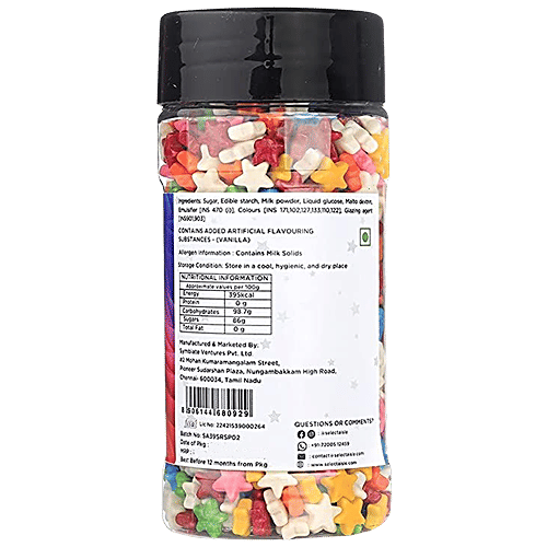 The Select Aisle Rainbow Star Sprinkles - Sweet, Tempting, Colourful, 90 g  