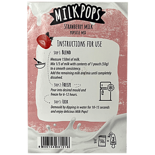 Whip Up Magic Milk Pops - Popsicle Mix, Strawberry, No Artificial Colours, 50 g (Pack of 2) 