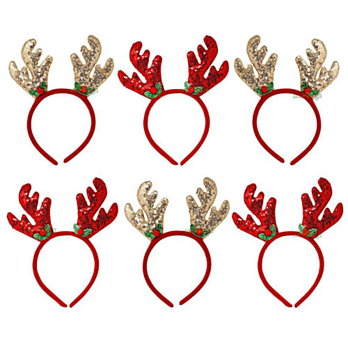 Creative Space Christmas Reindeer Headband, Assorted, Costume, Head Hoop, Tree Decoration, 1 pc