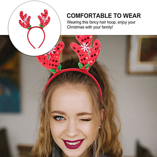 Creative Space Christmas Reindeer Headband, Assorted, Costume, Head Hoop, Tree Decoration, 1 pc