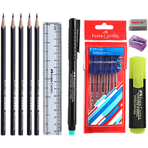 Faber castell My First Series School Essentials 574104, 1 pc (Set of 15) Perfect Value Kit
 Assorted Product Kit
 Perfect Gifting Option