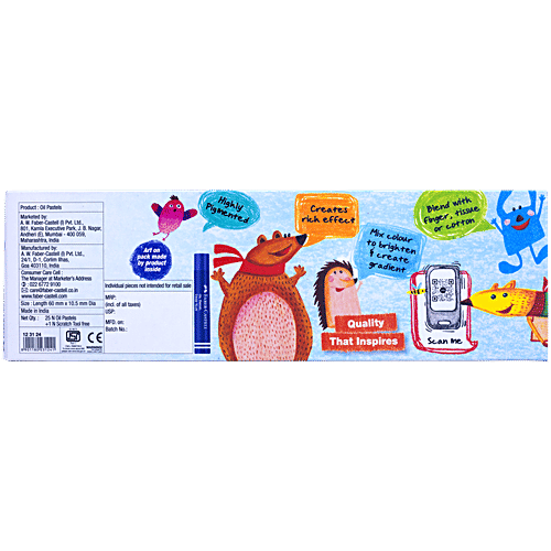 Faber castell Oil Pastels Normal 10.5mm - 25 Shades, Rich Bright Colours, Superior Mixing, 25 pcs  