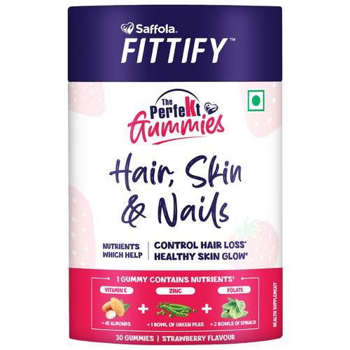 Buy Saffola FITTIFY The Perfekt Gummies - For Hair, Skin & Nail Health,  Strawberry Flavour Online at Best Price of Rs 499 - bigbasket
