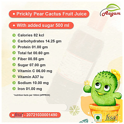 Buy AAGAM Prickly Pear Cactus Fruit Juice With Added Sugar Online at Best Price of Rs 399