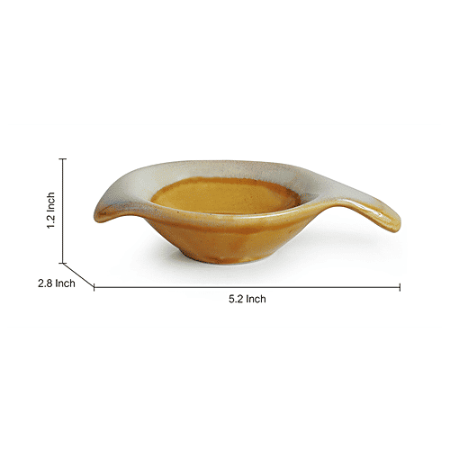 ExclusiveLane Two Dips Of Starlight Chutney Dip Ceramic Bowls - Dual Glazed Studio Pottery, Stylish, 2 pcs  