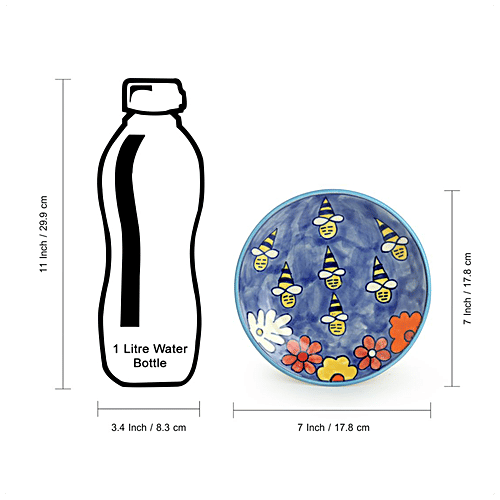 ExclusiveLane The Bee Collective Ceramic Quarter Plates - Hand-Painted, Microwave Safe, Stylish, 2 pcs  