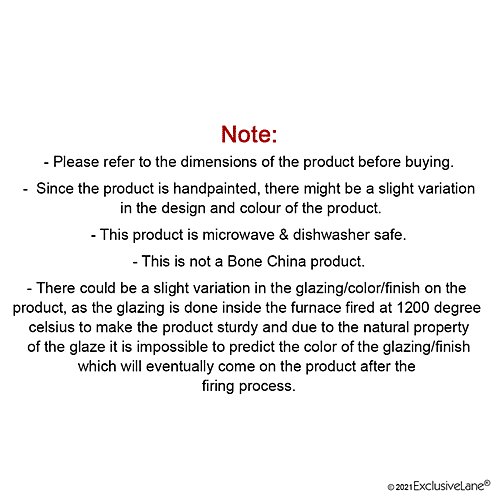 ExclusiveLane The Bee Collective Ceramic Quarter Plates - Hand-Painted, Microwave Safe, Stylish, 2 pcs  