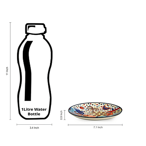 ExclusiveLane The Hut Couple Ceramic Quarter Plates - Hand-Painted, Microwave Safe, Stylish, 2 pcs  