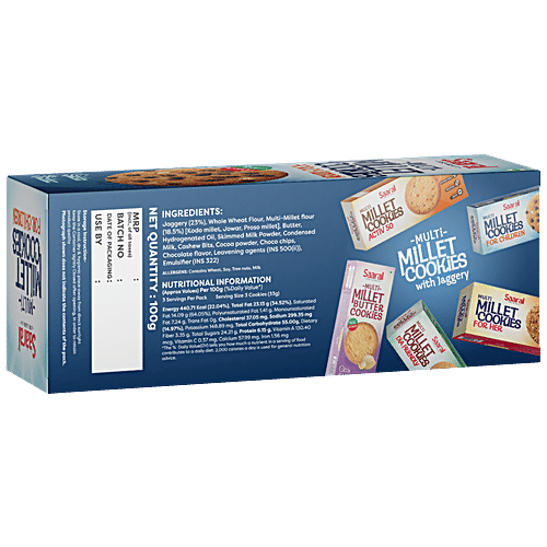 Buy SAARAL Multi Millet Cookies No Maida, Made With Jaggery, For