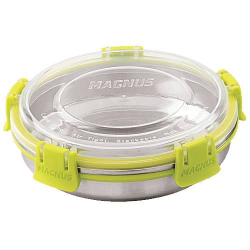 Magnus Klip Lock Stainless-Steel Chocolate Box No. 4 - Stackable, Airtight, BPA & Lead Free, Food Grade, 3400, 400 ml  