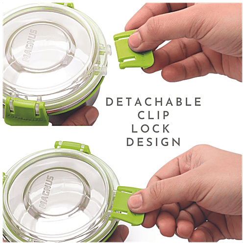 Magnus Klip Lock Stainless Steel Chocolate-Box No. 5 - Stackable, Airtight, BPA & Lead Free, Food Grade 3500, 650 ml